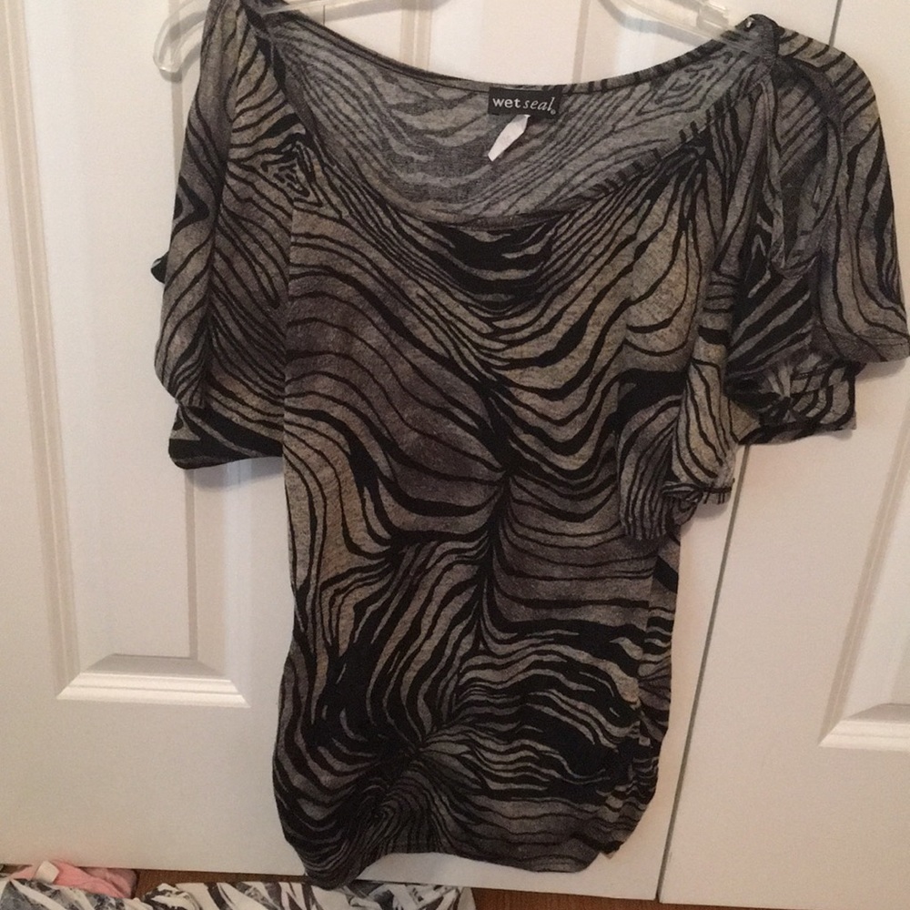 Tan and black dress shirt